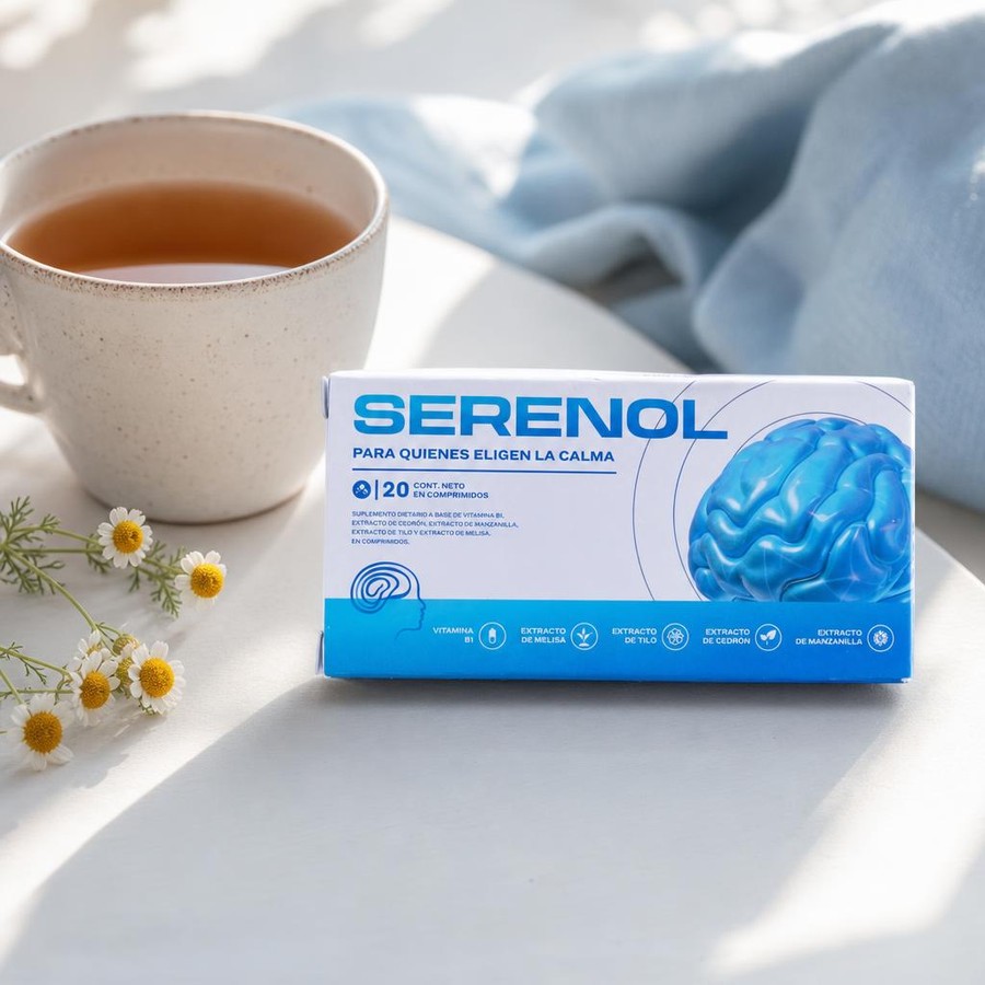 Serenol con una taza de té